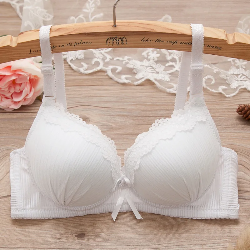 ANJYNew Thin Wireless Bra Girl Bra Gather Adjustable Lace Bow Student Comfortable Girl Bra Teenage Girls Clothing 14 16 18 Years