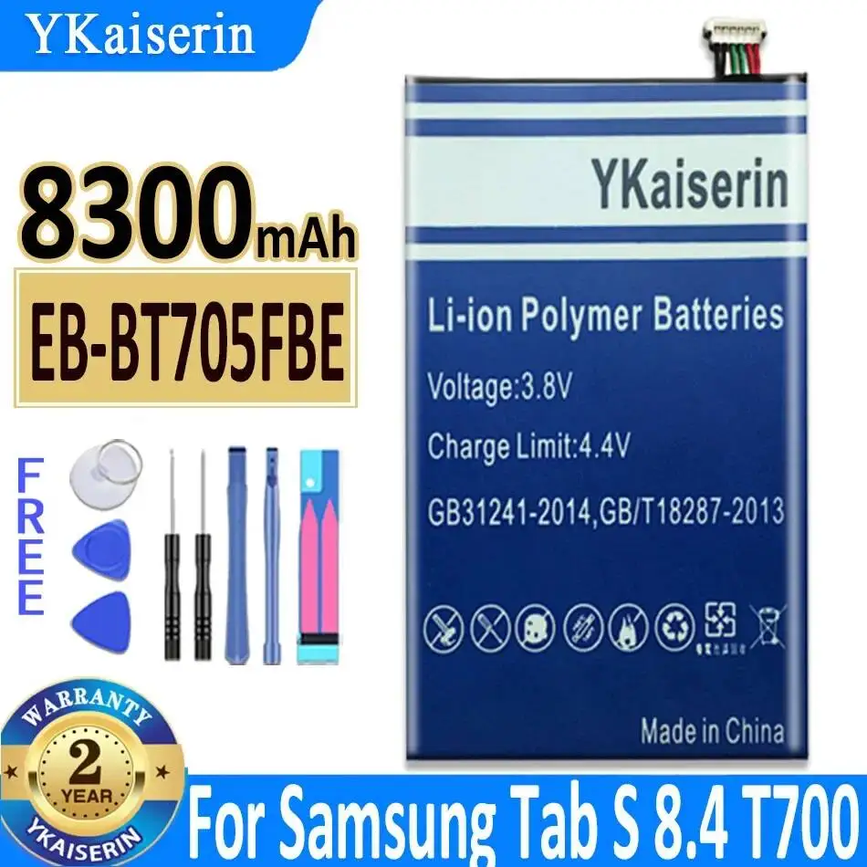 

8300mAh Good Low-Temperature Performance For Samsung Galaxy Tab S 8.4 SM T700 T705 Tablet Battery EB-BT705FBE