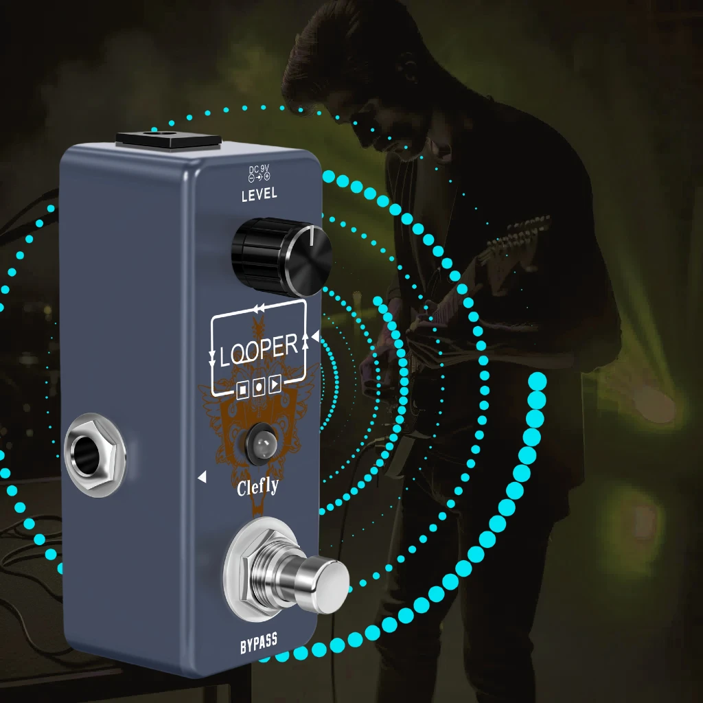 Rowin Sub-brand Loop Box Bass Guitar Effect Pedal Looper True Bypass Unlimited Overdubs 10 Minutes Recording with USB Cable