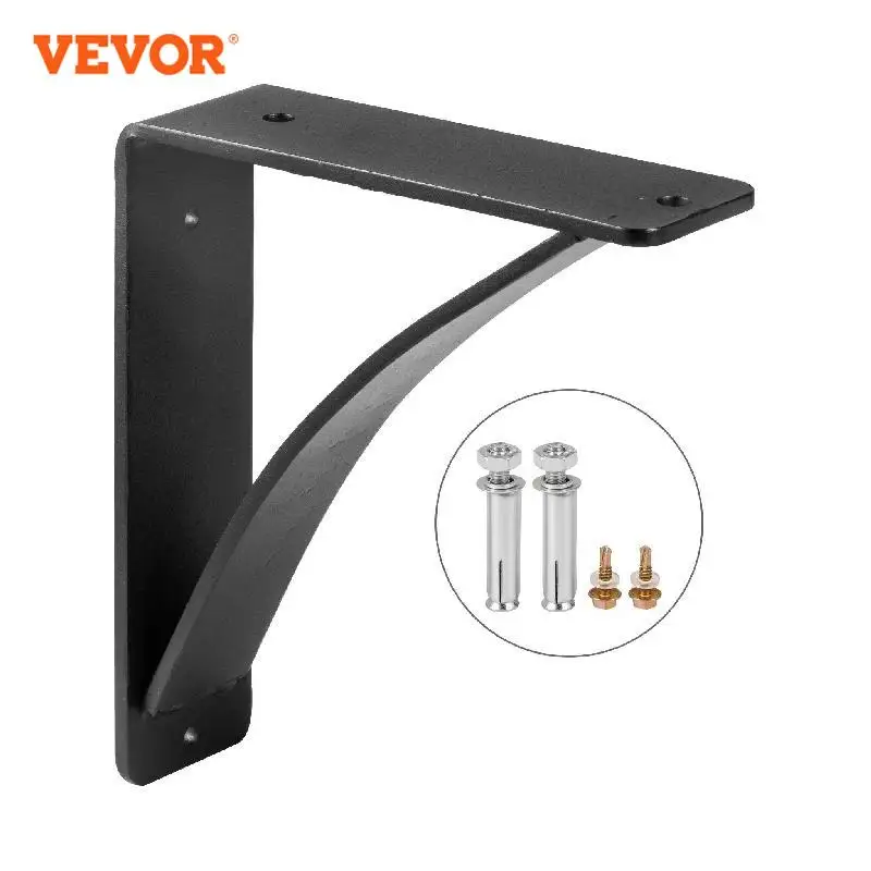 

VEVOR Heavy Duty Shelf Bracket 2pcs Floating Shelf Supporter Wall Mount 450lbs Easy to Assemble Suit Different Plank Matte Black