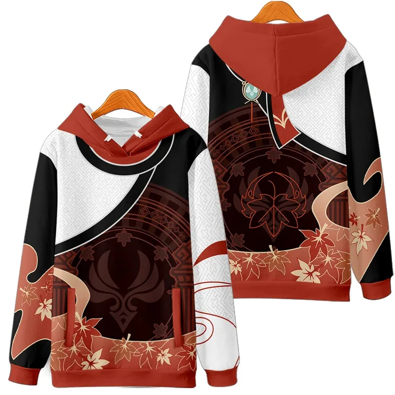 Kaedehara Kazuha Anime Hoodie Unisex Herbst Winter Übergroße Genshin Impact Sweatshirt Männer Frauen Streetwear Pullover Kleidung