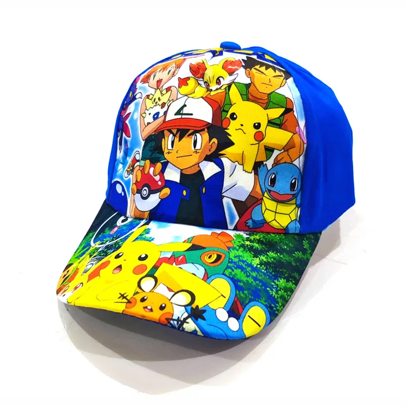 Cartoon Pokemon Baseball Cap Pikachu Hat Adjustable Pokemon Cosplay Hip Hop kids Girls Boys Anime Figure Toys children Gifts - view 3