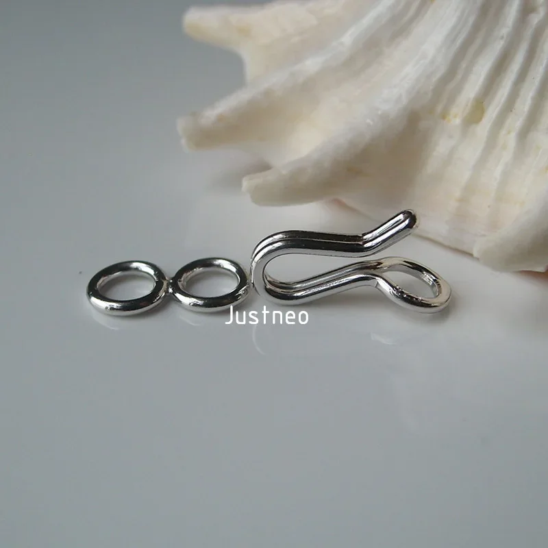 Zapięcie, 12 mm (rodowane) z litego srebra próby 925, zapięcia na haczyki i oczka do elementów naszyjnika/bransoletki, 1 sztuka/partia — zdjęcie 5
