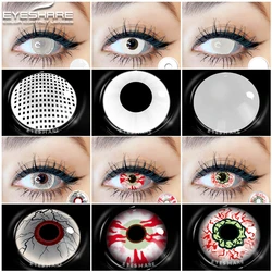 EYESHARE 2Pcs Halloween Colorful Contacts Lenses Anime Cosplay Eyes Lens White Black Multicolored Lenses Yearly Beautiful Pupil