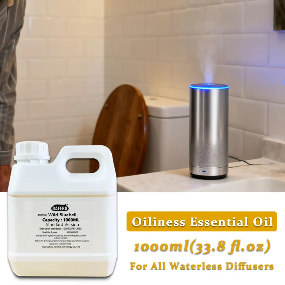 GAFERA 1000ml (33.8 fl.oz) Hilton Wild Bluebell Essential Oils - For All Waterless Diffuser, Diffuser Replenish Aromatherapy Oil