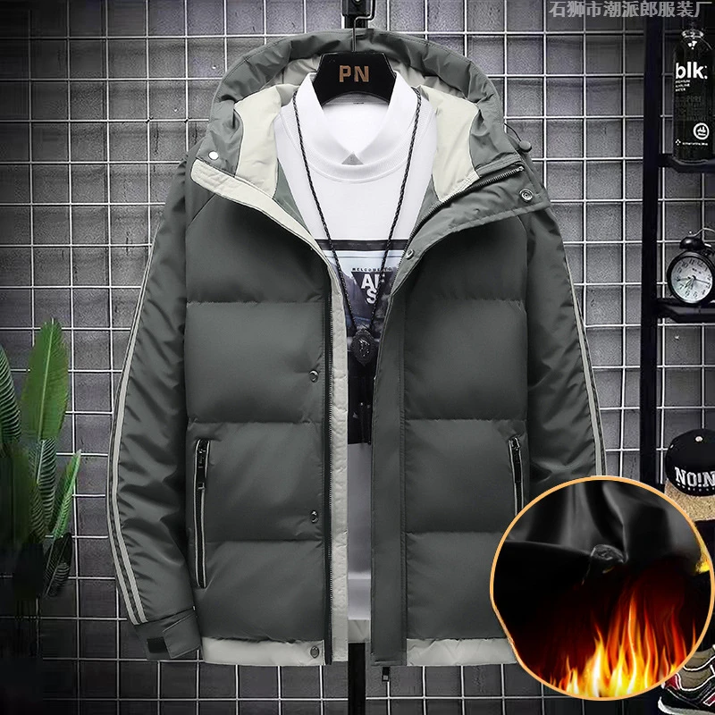 Prowow Chaqueta nueva de invierno de algodón para hombre, versión coreana juvenil, Chaqueta de algodón gruesa, Chaqueta de algodón con capucha cálida para hombre