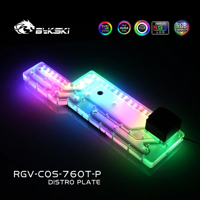 BYKSKI Acrylic Board use for CORSAIR 760T Computer Case / Water Channel Solution for CPU and GPU Block / 3PIN RGB Light