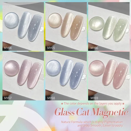 Imagen 2 del producto BORN PRETTY 6 colores/juego de esmalte de uñas de Gel magnético con forma de gato de cristal de luz de luna, flores de jazmín, barniz de Gel UV para remojar, cuentas de vidrio de 7ml