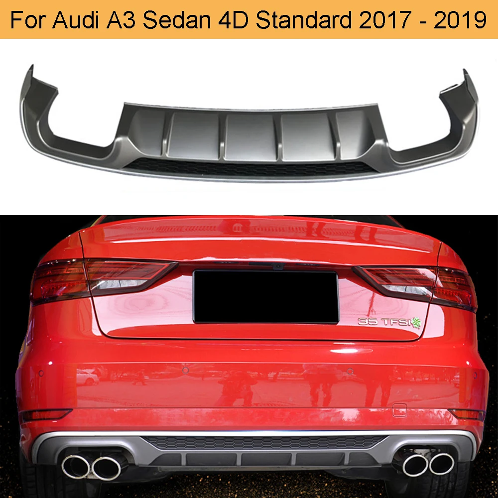 

For A3 Rear Bumper Diffuser Lip for Audi A3 Sedan Standard 4 Door 2017 - 2019 Car Rear Lip Spoiler Auto Car Accessories