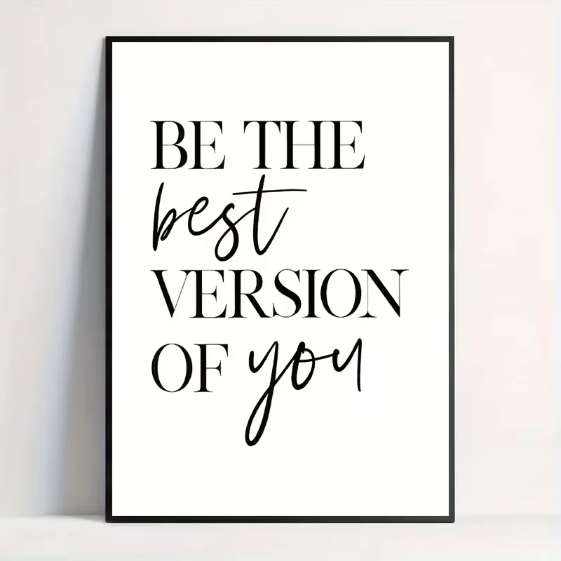 1pc Inspirational English Art Poster | Be The Best Version Of You Canvas Painting, Tells Us To Believe In Themselves And Affirm