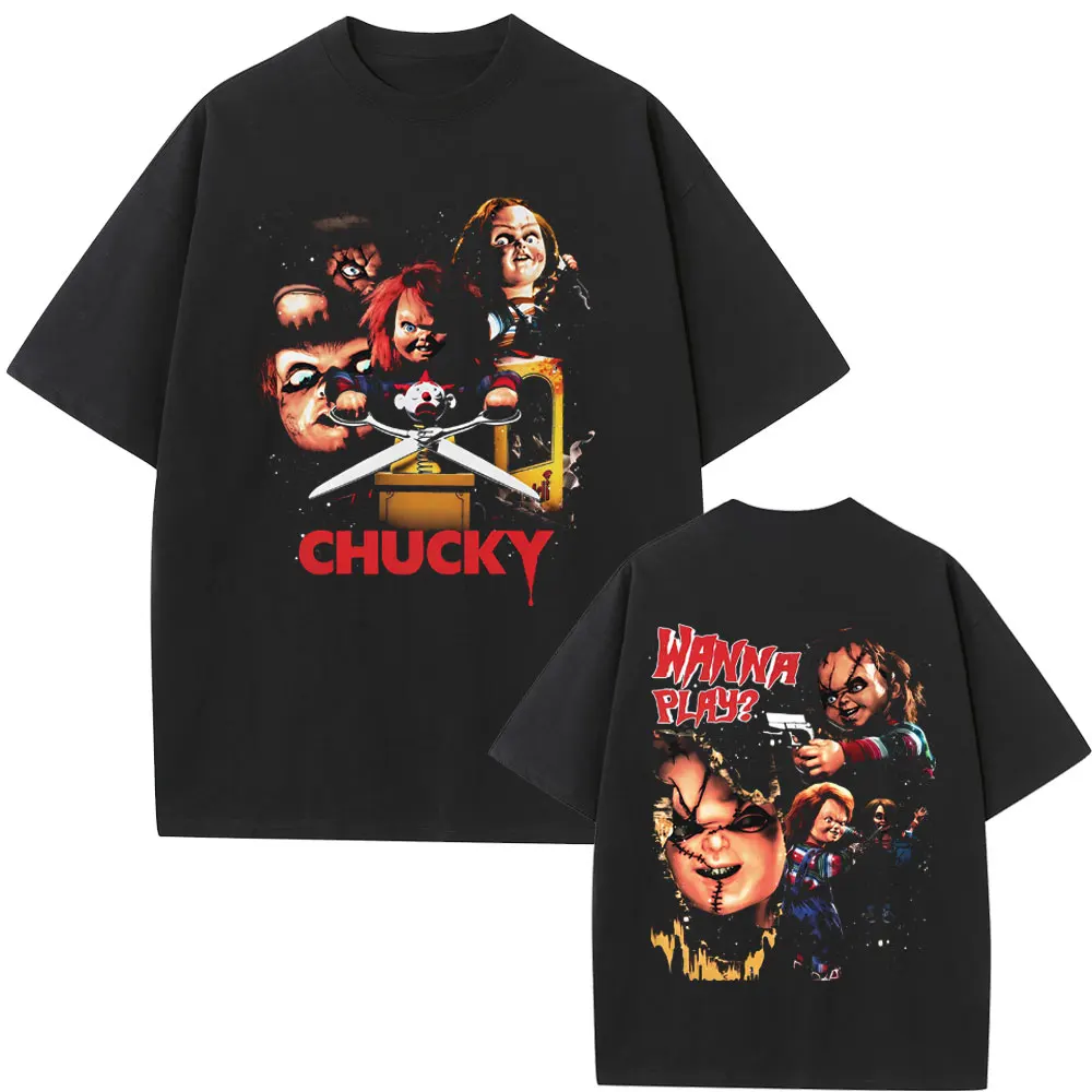 

Horror Chucky Graphic T-shirt Men Women Clothing Hip Hop Gothic Vintage T Shirt Rock Oversized T-shirts High Quality Cotton Tops
