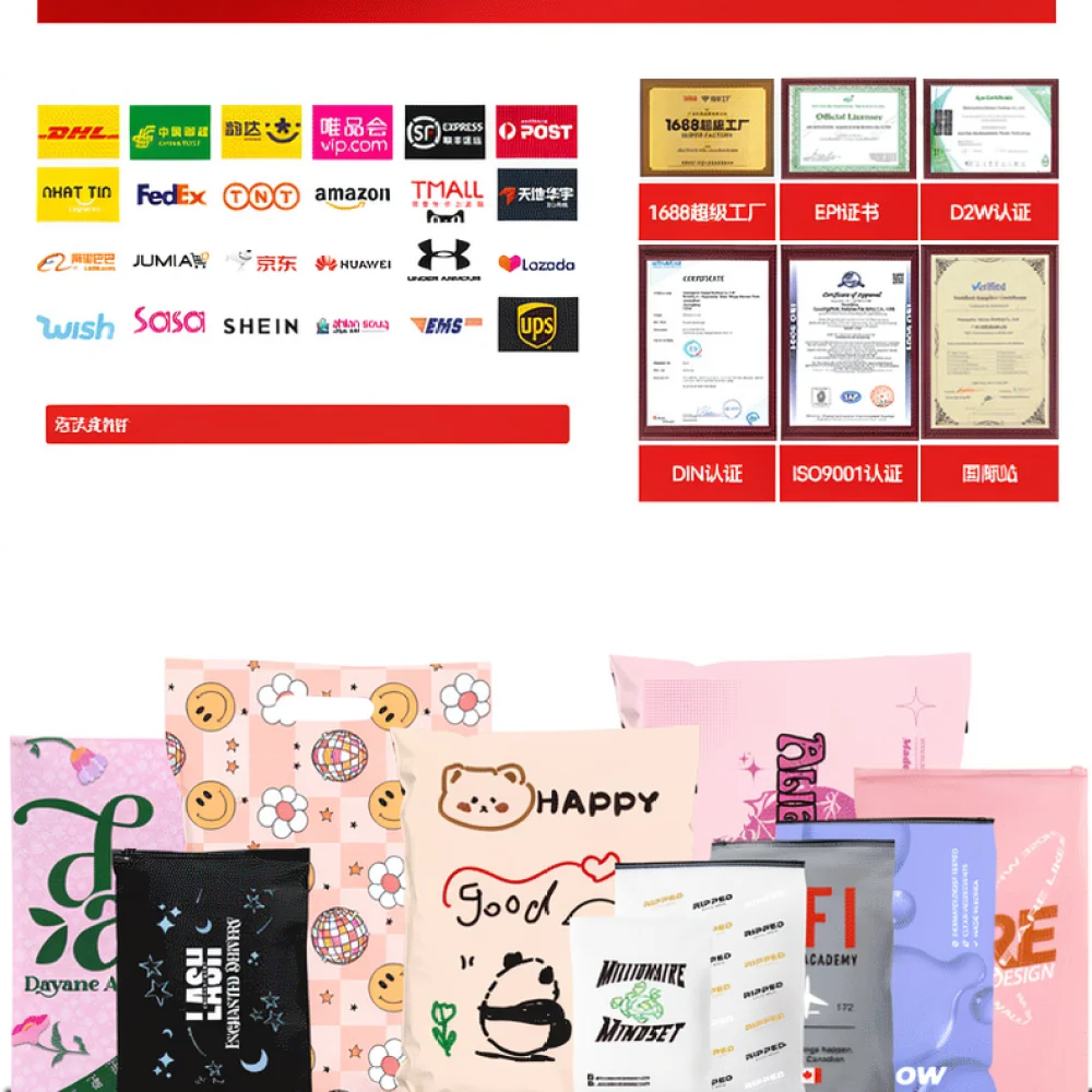Sustainable Mailing Bags Matte Courier Envelopes With Handle Strong Adhesive Logistics Poly Mailer For Express Delivery
