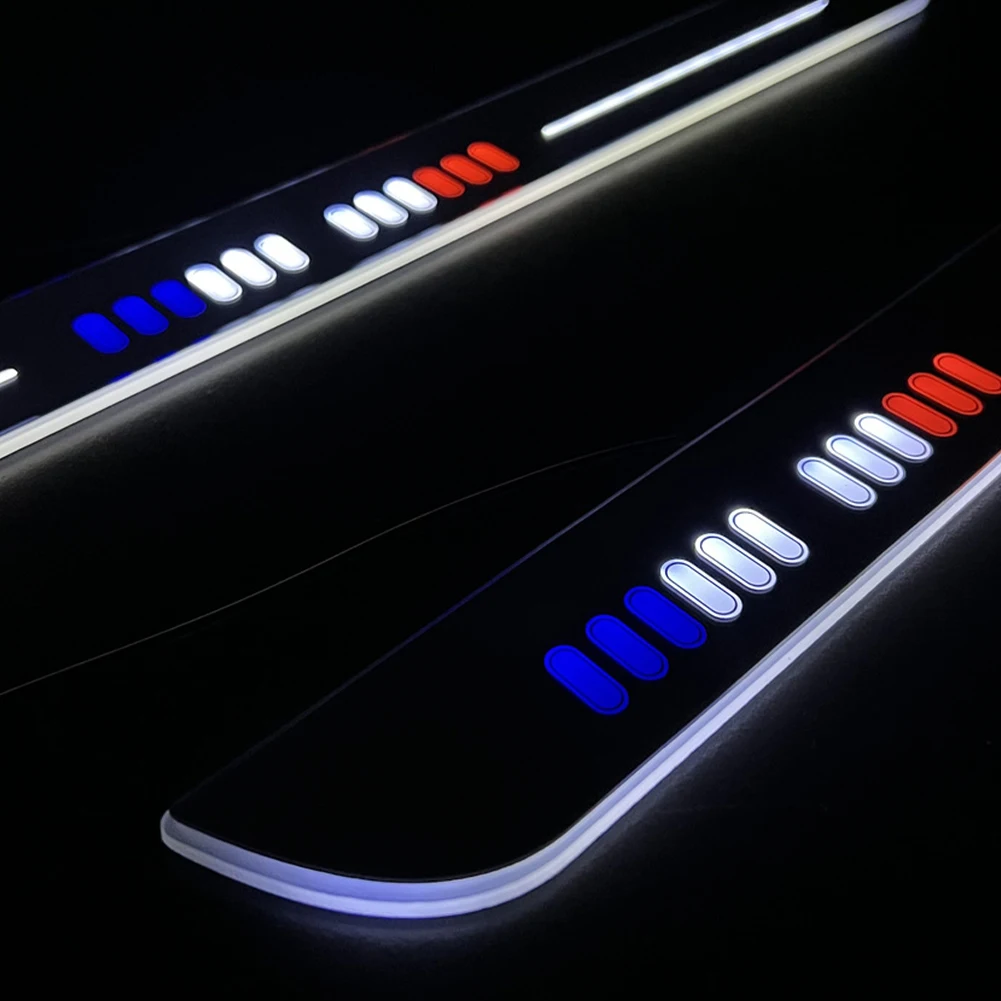 Universal LED Car Door Sill Scuff Plate Welcome Light Strip Courtesy Lamp Battery Operated Auto Off Car Interior Atmosphere Lamp