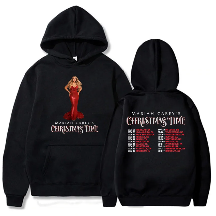 Christmas Time Mariah Carey Singer Hoodies Moletom Feminino Hooded Long Sleeve Women/Men Sweatshirts Printing Hoodie Female/Male