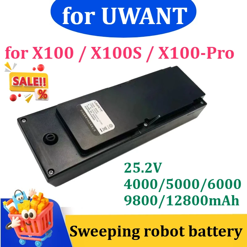 25.2V 4000/5000/6000//9800/12800mAh Li-ion Battery for UWANT X100 / X100S / X100-Pro Wet Dry Vacuum Cleaner
