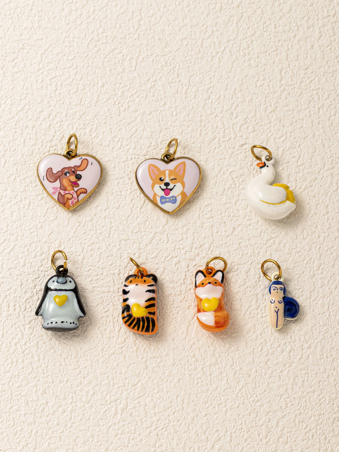 Edelstahl Niedliche Beliebte Pinguin-Tiger-Gans DIY Anhänger Charms für Schmuck – Detail 3