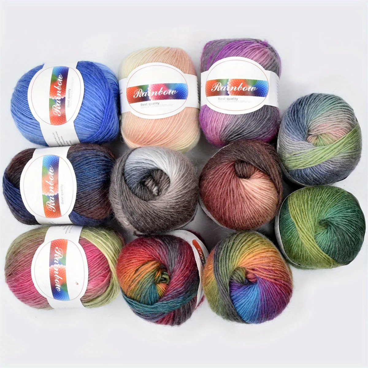 5 Stück Wolle Regenbogen Garn Hand Strickgarn Häkelgarn Häkeln für Pullover Puppe Handarbeit Häkeln 50 gr/teil 140 mt/teil