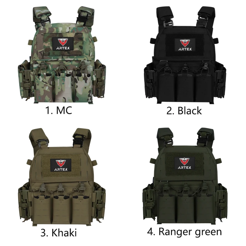 ARTEX Tactical Vest Plate Carrier Outdoor multi-functional nylon enthusiast Laser quick-release Molle Airsoft Vest for Men