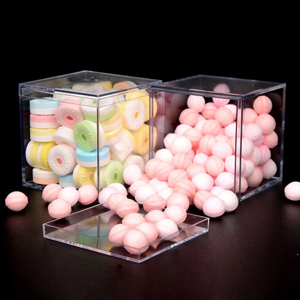 

6pcs Candy Clear Plastic Gift Boxes For Party Favors Wedding Treats Small Transparent Containers Favor Boxes For Sweets Jewelry