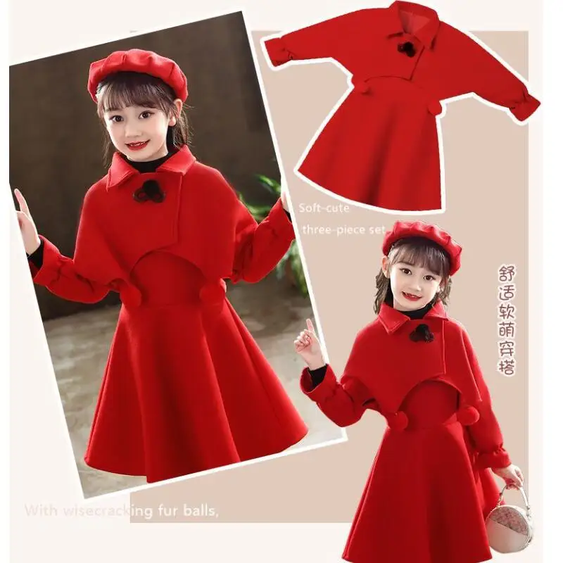 Kawaii معطف غير رسمي مجموعة موضة 2 قطعة ملابس الأطفال سترة الفتيات الفتيات خفيفة الوزن مبطن الأمومة 2025 فستان الأميرة