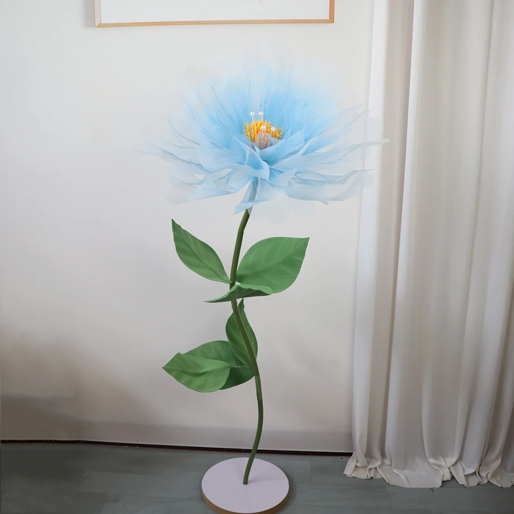 

New Artificial Silk Screen Peony Yarn Flower Set Hotel Decoration Living Room Floor Placement Road Guidance Background Flower