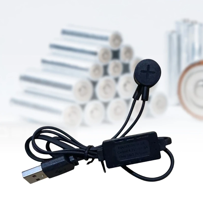 Chargeur de batterie au lithium à connexion magnétique compacte, modèles 18650, 18650, 26650, 21700