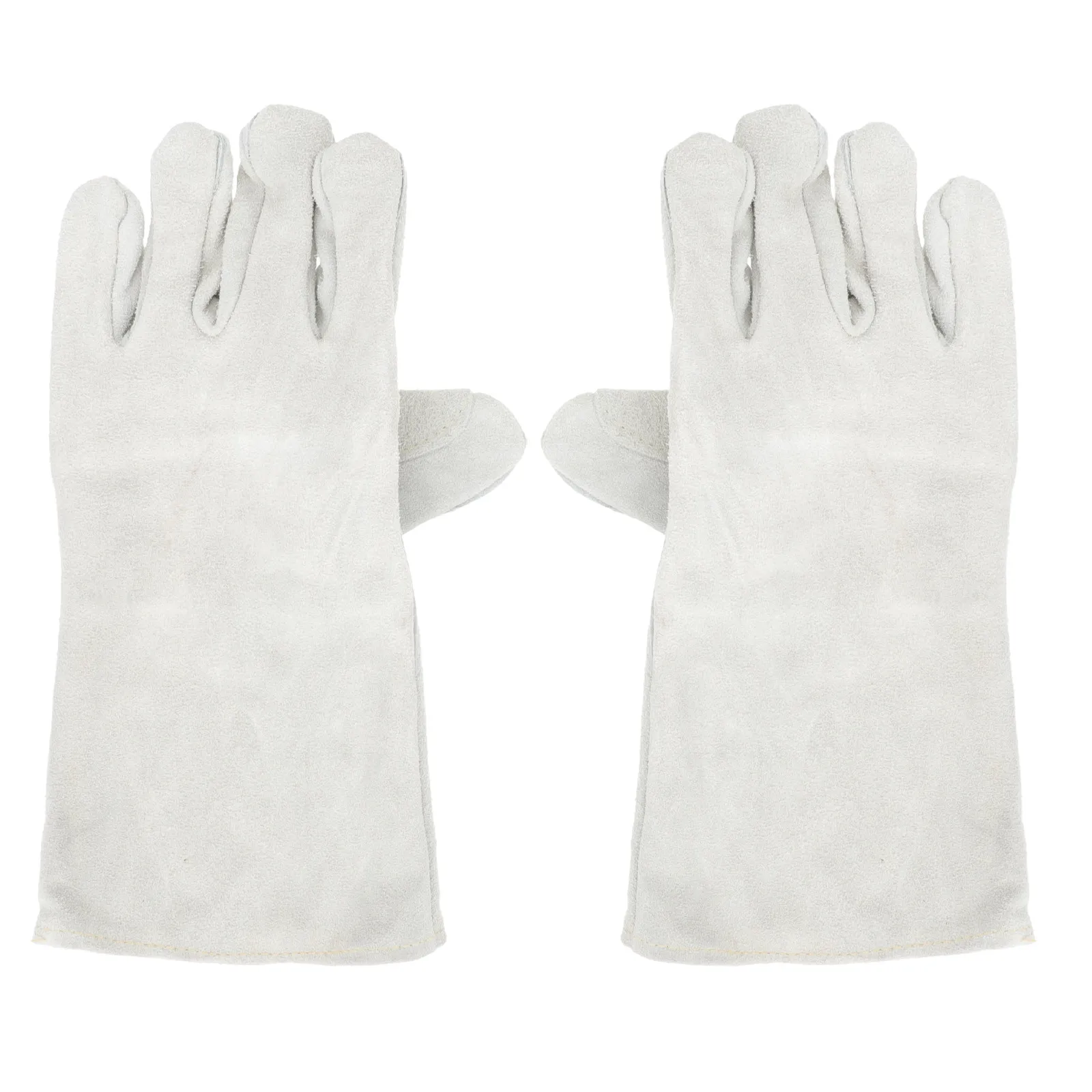 

1 Pair Welding Gloves Cowhide Heat Resistant Thickened Work Gloves Protective Mitts for Welding Grill Barbecue