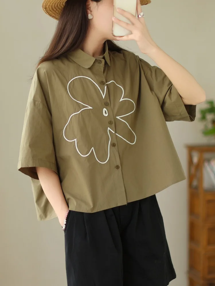 

Милый хлопковый повседневный свободный женский рюкзак с вышивкой, летний дизайн больших размеров, универсальный однотонный корейский Sle Commute Faion