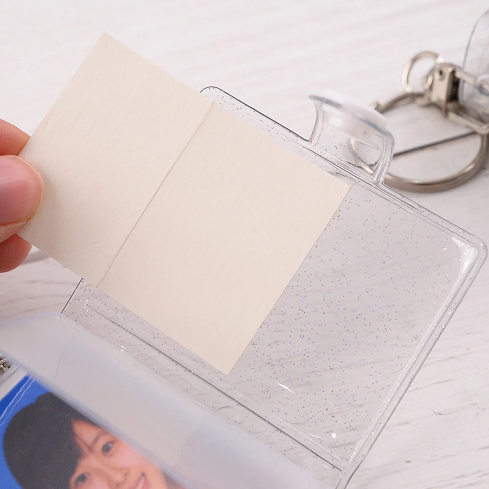 Transparent Jelly Color 1 Inch Card Stock 2 Inch Binders Albums Mini Photo Album Photo Card Holder Photos Holder Keychain