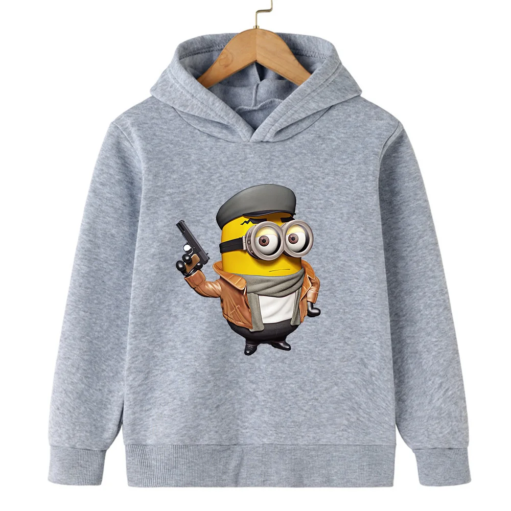 Kawaii Disney Minions Hot Selling Sweatshirt Pullover for Autumn and Winter Casual Top Y2K Fashion Children\'s Trendy Dressing