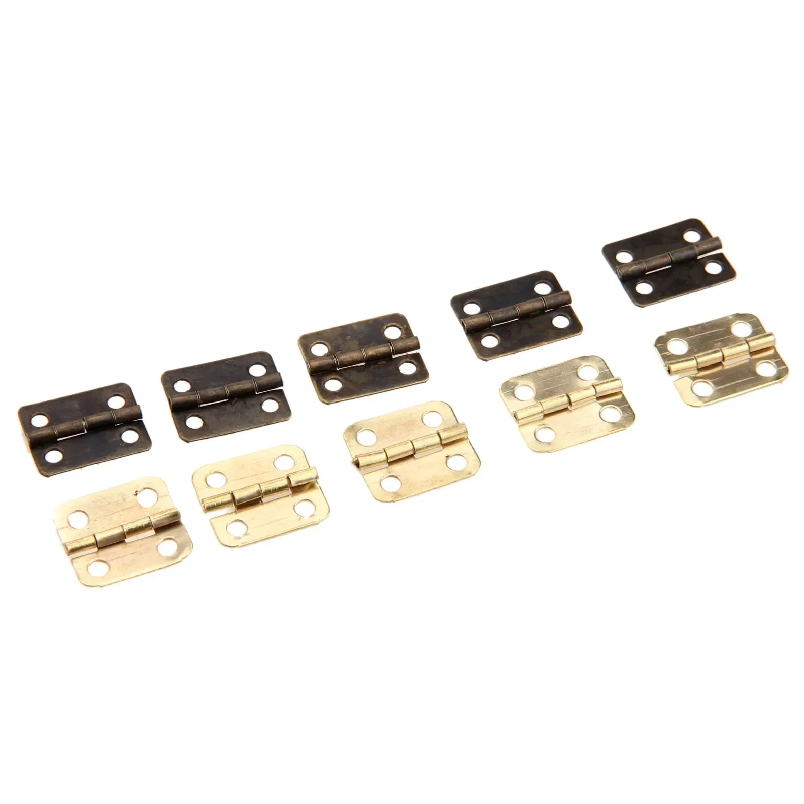 50pcs Round Hinge w/screw 16*13mm Iron Gold/Antique Bronze 4 holes Iron Decor Vintage Jewelry Boxes Cabinet Furniture Fittings