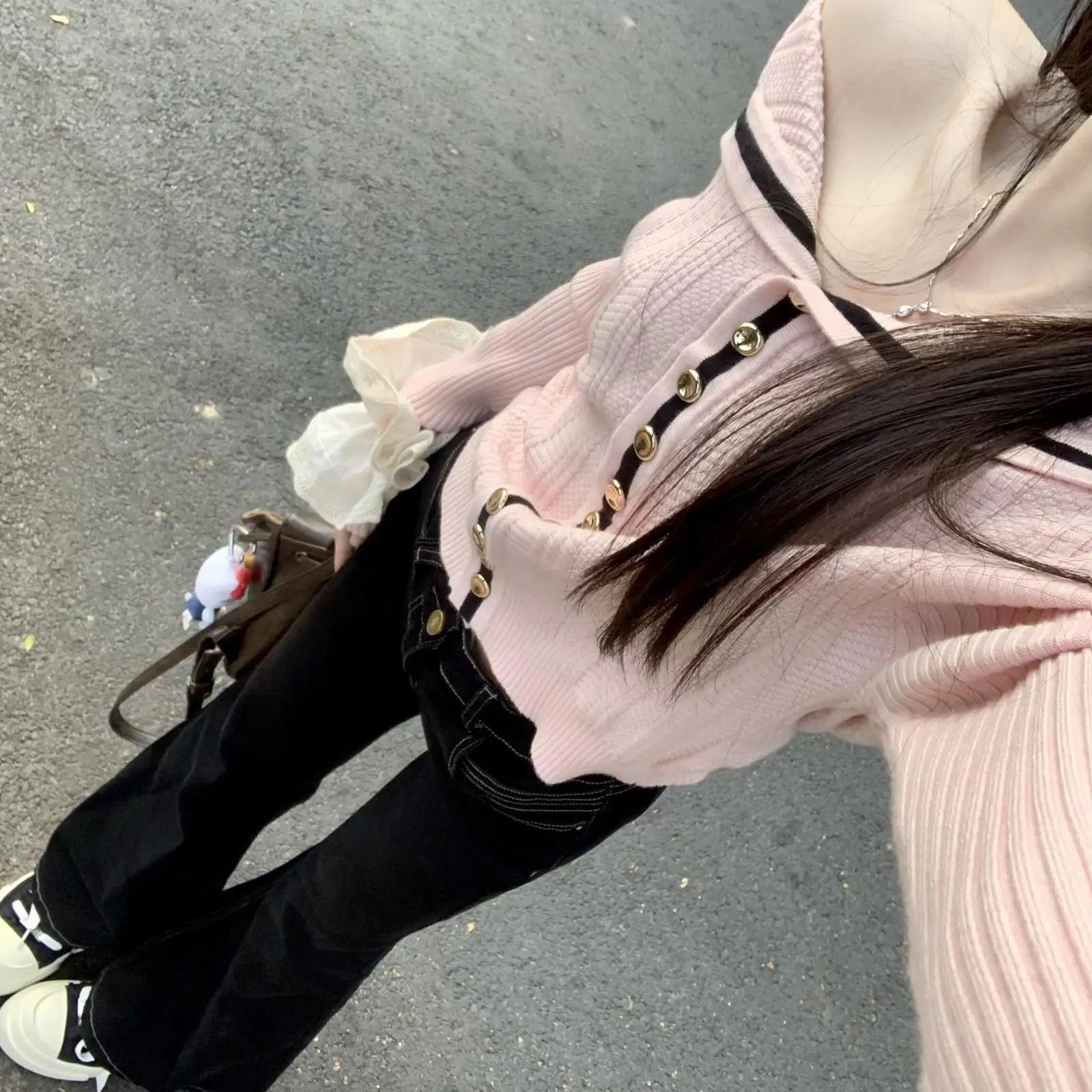 Maglioni Maglioni Cardigan Cardigan da donna Donna Manica lunga Lana d'angora Orlo con frange Oversize Winter Cafe Bohemian Natural Sweet