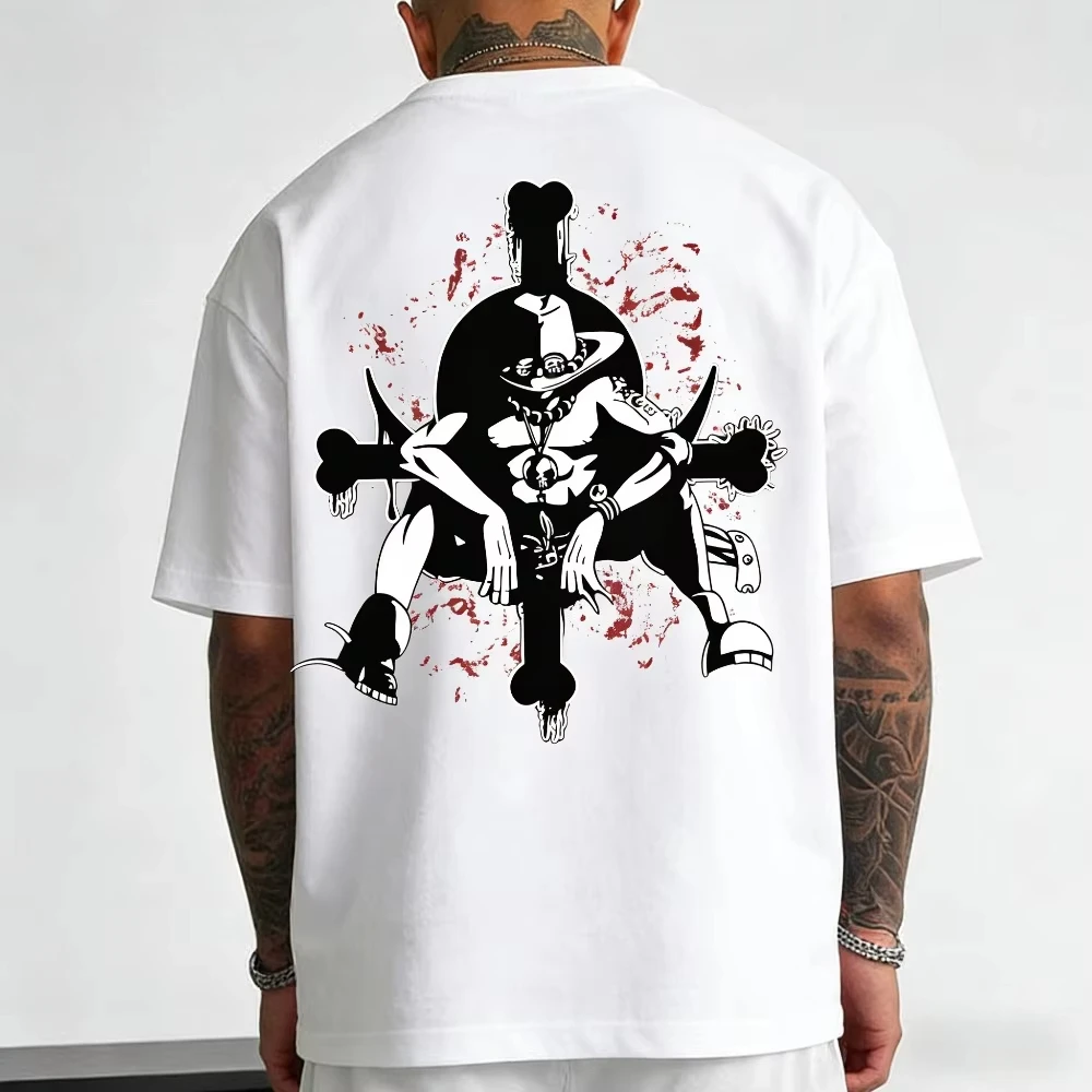 New One Piece Portgas D. Ace Printed T-shirt Men's and Women's T-shirt Men's Top Sports T-shirt Men's T-shirt Harajuku Y2K Tee