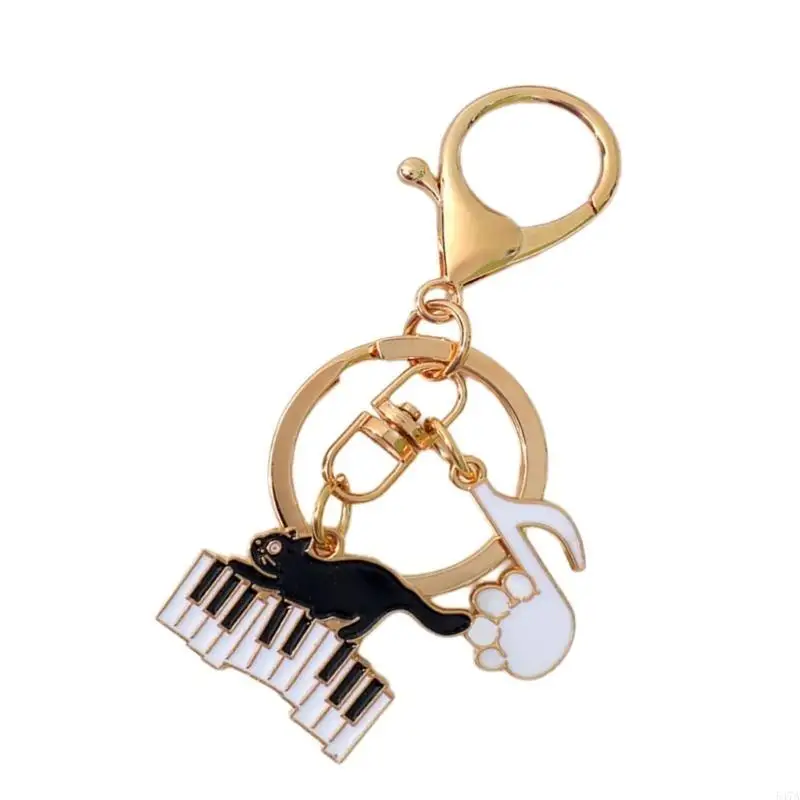 

Car Chain Music Note Keychain Music Cats Handbag Charm Cats Piano Keyrings 547A