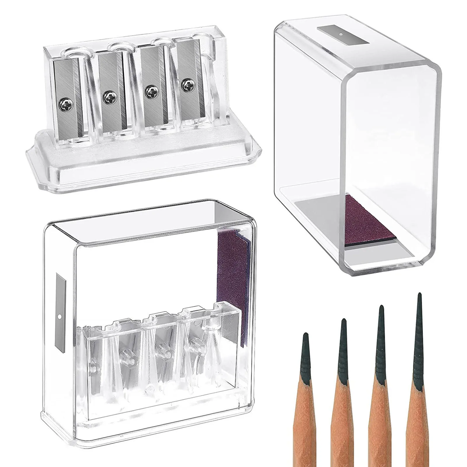 多機能4穴炭鉛筆削りロングコア鉛描画アート手動スケッチ画材