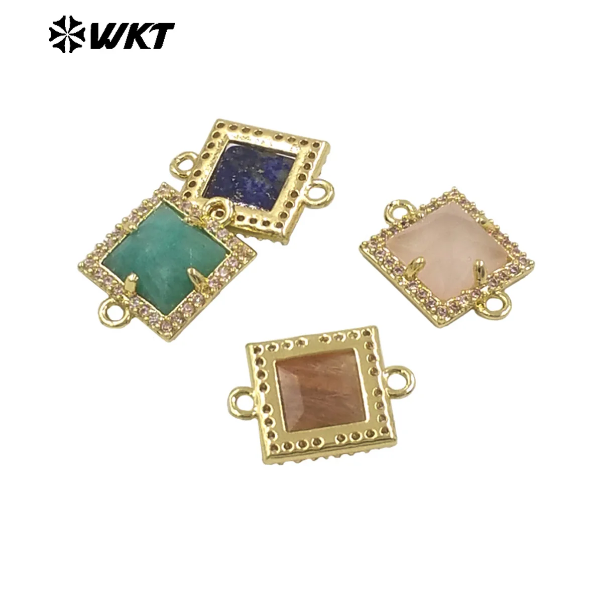 

WT-P1993 Wholesale Tiny Beautiful Gemstone Pendant With Square Shape For Laddy Special Jewelry Gifts