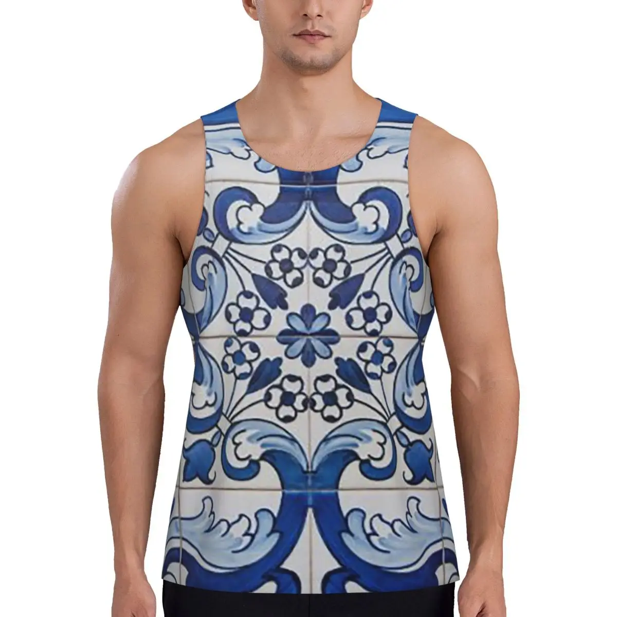 

Quick Dry Azulejo Lisbon Azulejos Lisboa Gym Tank Muscle Sleeveless Shirt Bodybuilding Breathable Vest