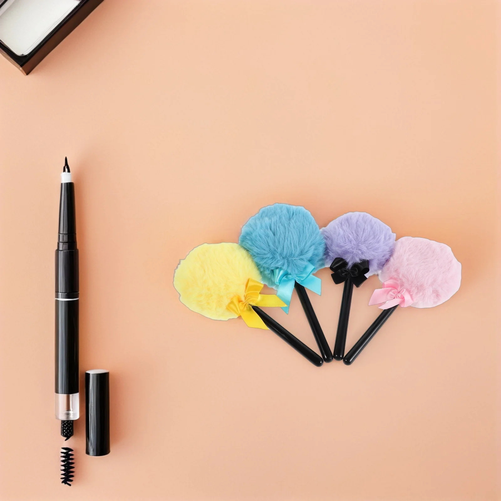 

4Pcs Puff Lollipop Shape Sturdy Material Easy Handling Multifunctional Loose Powder Foundation Travel Friendly Makeup