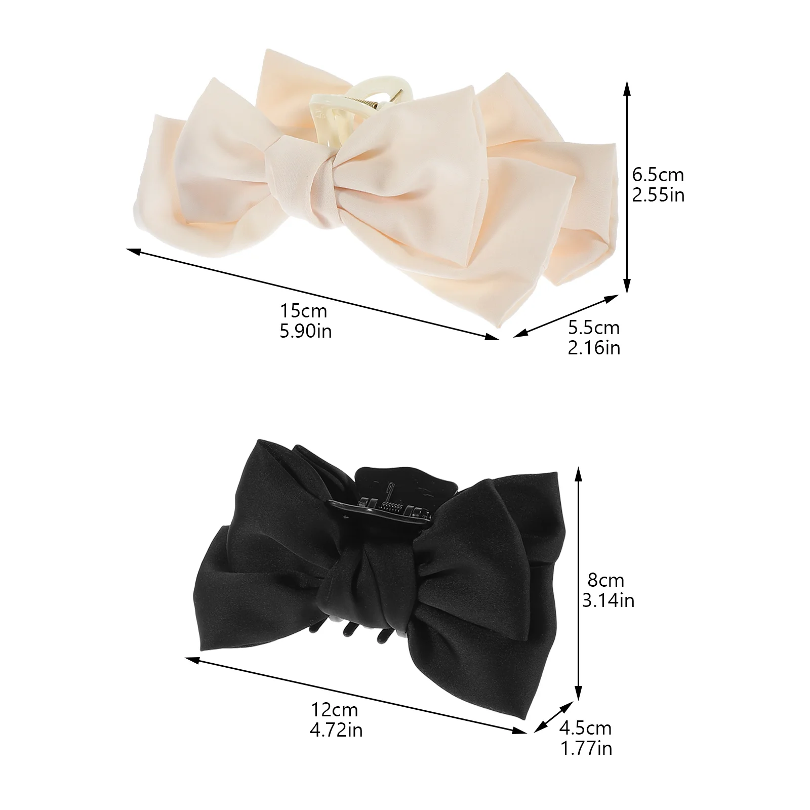 قطعتان من مشابك الشعر على شكل فيونكة على شكل فراشة، مشابك مخلب كبيرة، إكسسوارات شعر مزخرفة لطيفة للنساء لحفلات الزفاف وأعياد الميلاد وعيد الميلاد #5