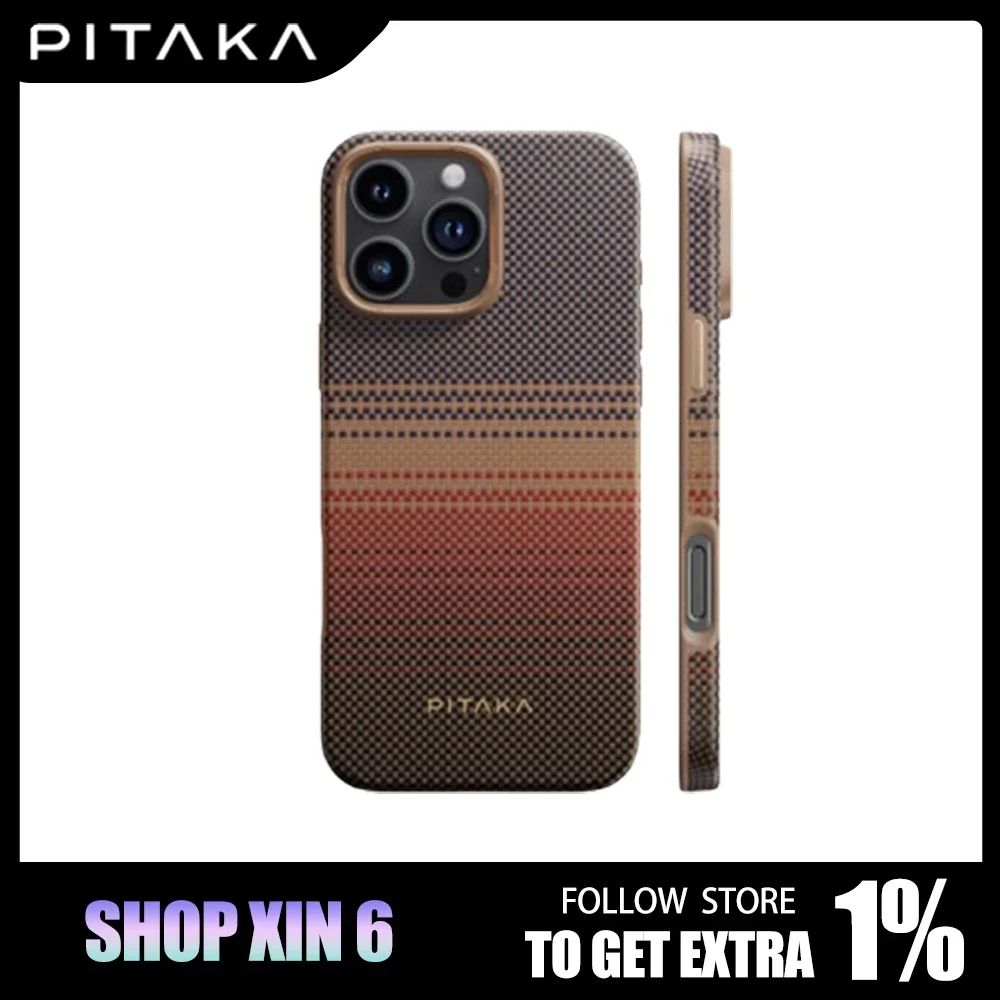 PITAKA Kevlar Phone Case Cover iPhone15 16 Pro Max Case Magnetic Wireless Charging Cover iPhone16 Pro Carbon Fiber Pattern Gifts