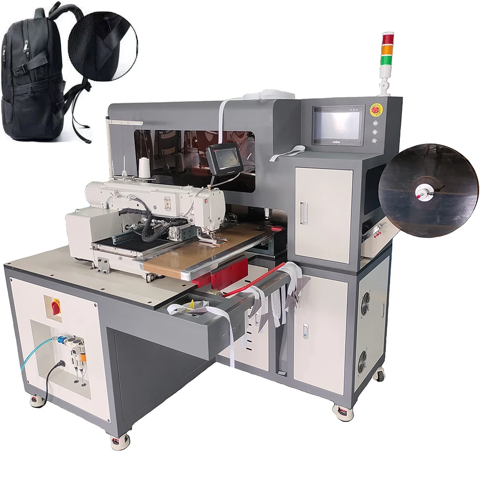Programmable Automatic Sewing Machine For Backpack Triangle Tape Single Needle Lock Stitch With Core Motor & Gear Components