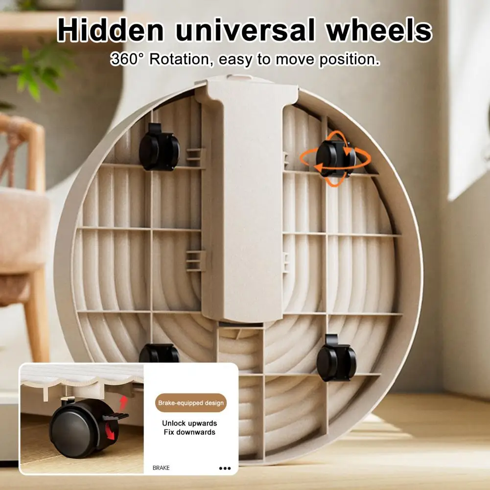 Plant Pot Tray with Wheels Flower Pot Tray with Concealed Water Collection Reservoir Rolling Plant Caddy with Hidden for Indoor