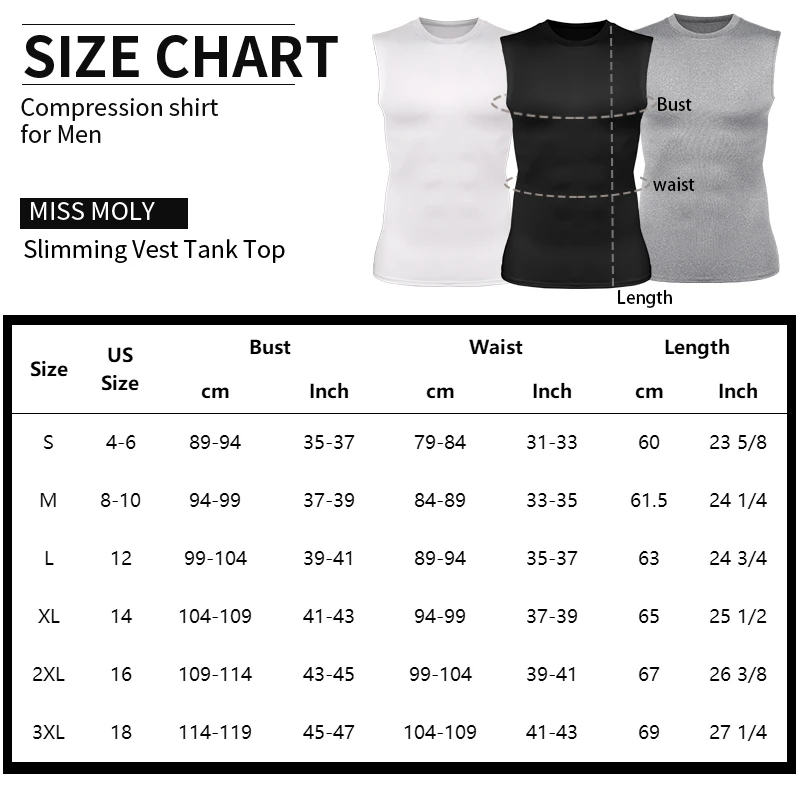 Men Compression Shirts Tank Top Tummy Control Sleeveles Fitness Shirts Slimming Belly Stomach Body Shaper Vest Gym Clothing