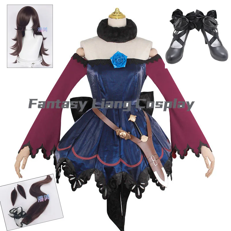 Anime  Pretty Derby Rice Shower Cosplay Costumes Wig Battle Suit Women Lovely Dress Role Play Halloween Carnival Party Outfit