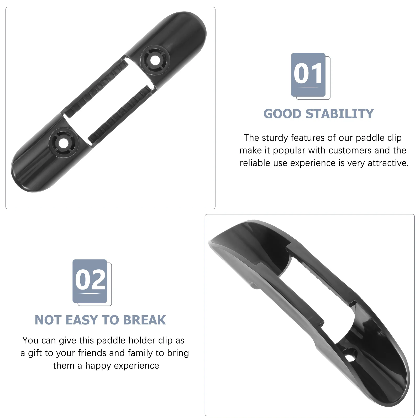 

4 Sets Paddle Buckle Kayak Holder Deck Mount Clip Clips Plastic Clamp with Screw Fixed
