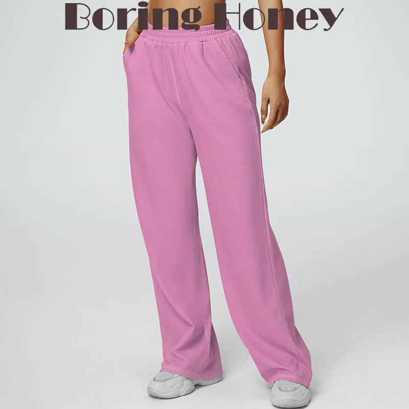 Boring Honey 2025 Autumn Winter Women's High Waisted Wide Leg Joggers - Slimming Straight Leg Casual Outdoor Pants Sweatpants