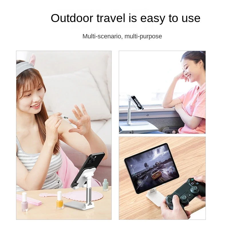 Mobile Phone Tablet Desktop Holder Stand for IPhone X XS 11 12 Huawei Xiaomi Mi Metal Plastic Holder Foldable Telescopic Stand