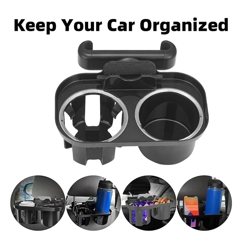 Car Double Cup Holder Car Beverage Holder Rear Pillow Snack Tray Universal Car Supplies image 3