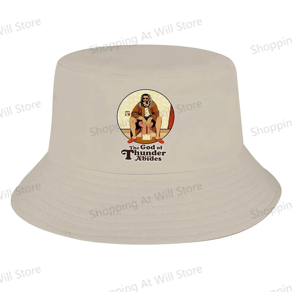 Leisure Fashion  The God of Thunder Abides Men's and Women's Fisherman Hat The Big Lebowski Beach  Hat Birthday gift