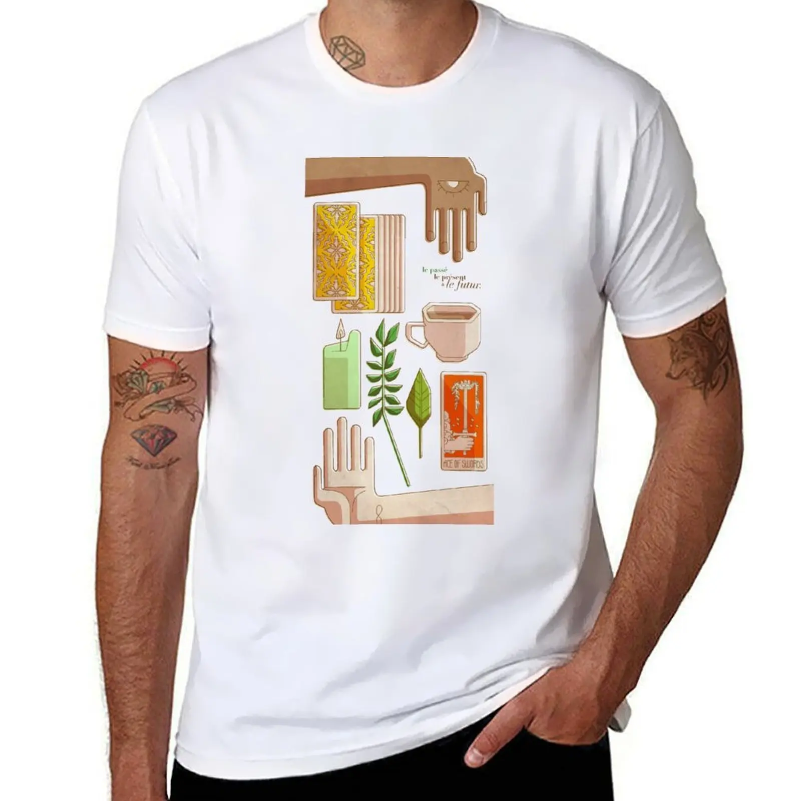 

t t shirts présent - et futur man cotton Passé, pack man tshirt T-Shirt Tarot graphic cotton 100% for shirt